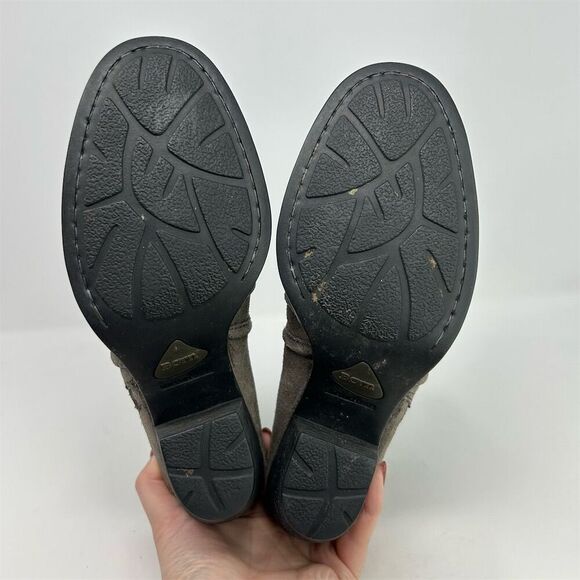 Born Women's Abby Gray Ankle Booties Size 8M Casual Zip Block Heel Fall - Picture 10 of 13
